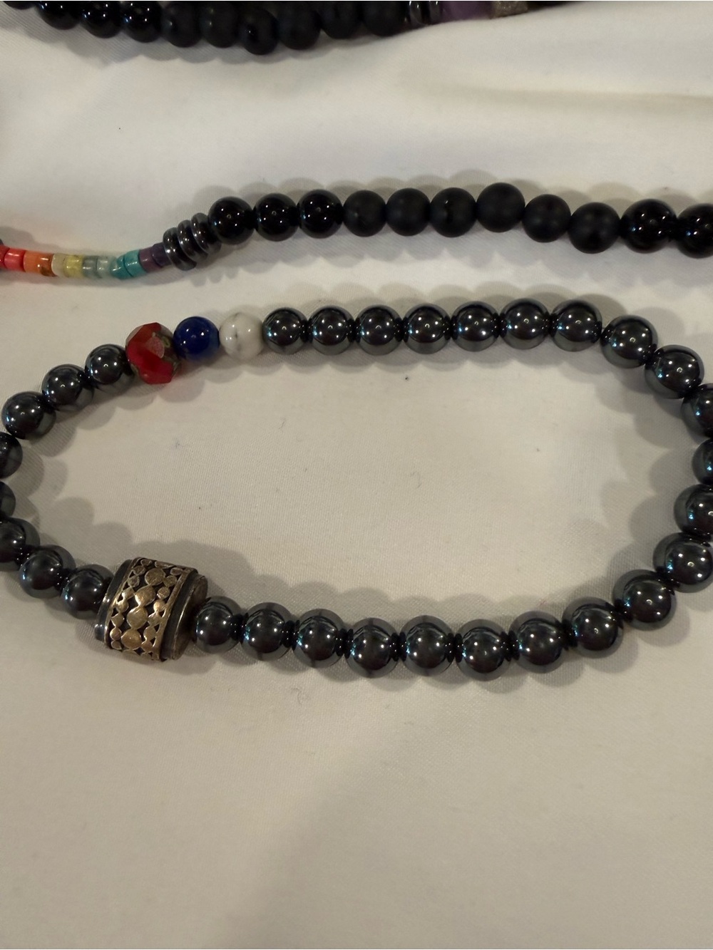 Men’s Luxury Artisan Beaded Bracelet Bundle | Hematite • Sterling Silver • Stone - Picture 5 of 5